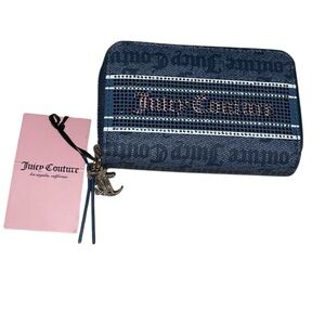 Juicy Couture Denim Blue Double Zip-Around Wallet